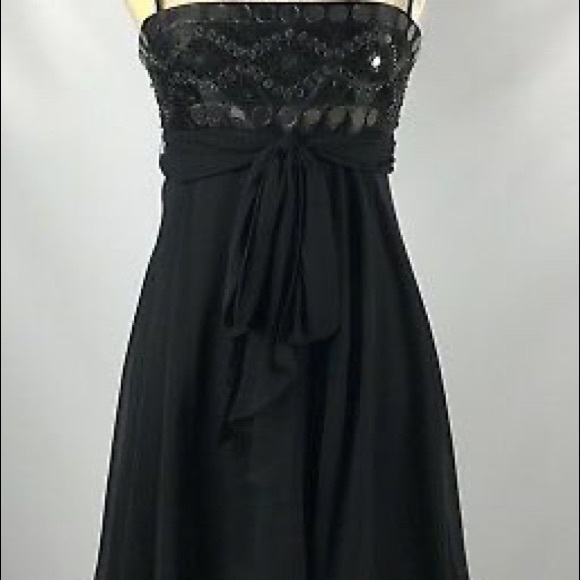 BCBG Maxazria Black Sleeveless Whitney Silk Dress - Picture 4 of 5